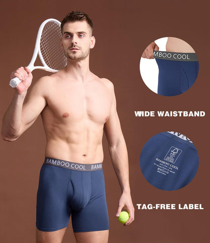 BAMBOO COOL Ultra Soft &amp; breathable Mens Underwear Boxer Briefs Pack | Natural Bamboo Fabric‌,No Ride Up,Softer&amp;Cooler than Cotton,Lightweight&amp;breathable,Daily Wear,Outdoor