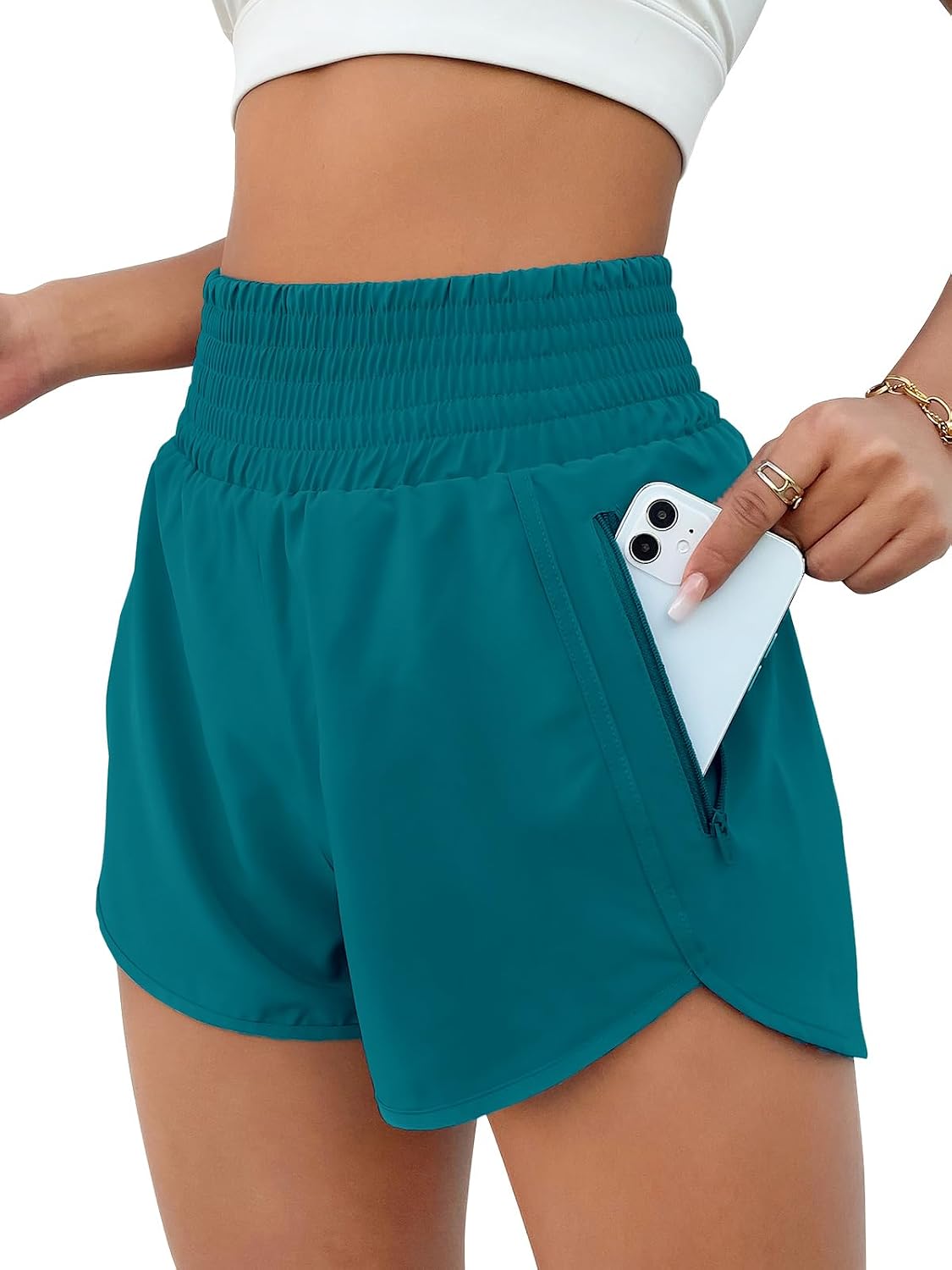 BMJL 2.5" Athletic Shorts for Women Comfy High Waisted Short with Pocket