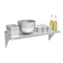 Stainless-steel 12x36-inch heavy-duty wall shelf by Violet Blackhaw, ideal for food and beverage storage in commercial kitchens.