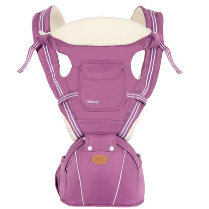 Maroon Asteria breathable multifunctional baby strap waist stool with adjustable straps and supportive design for parents.