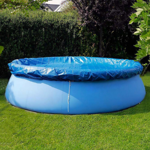 Blue round swimming pool cover mat by Maroon Asteria, 183cm diameter, pool equipment and accessory for outdoor use