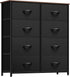 Black Peach Maple dresser with 8 drawers, tall bedroom storage chest, modern furniture for organized bedroom space
