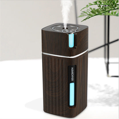 Maroon Asteria ultrasonic USB mini air humidifier with mist maker and LED light for home improvement.