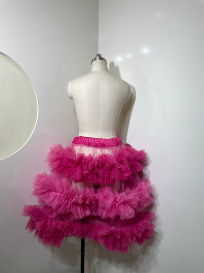 Pink tiered skirt from Champagne Pontus women&