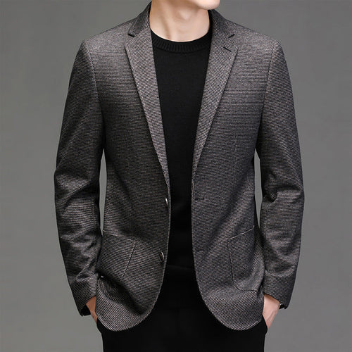 Carmine Juneberry Metropolitan Slim-Fit Blazer from Haute Edition 25, tailored fit, dark fabric, stylish formal jacket.