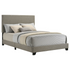 Taupe fabric upholstered full panel bed by Start2Finish with a sleek headboard and clean-lined design for a modern bedroom setting.