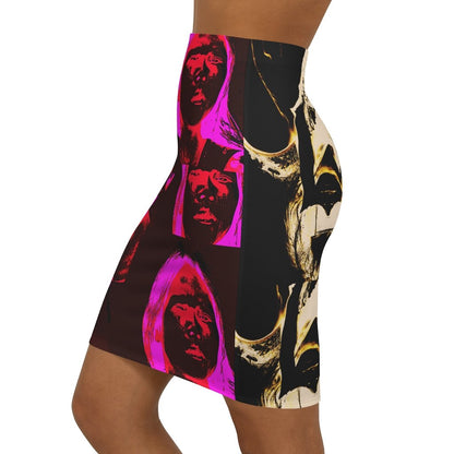 Erin Theia Art Grapha Bodycon Skirt from FIREBODY®, featuring a sleek, fitted accessory design in vibrant fabric.