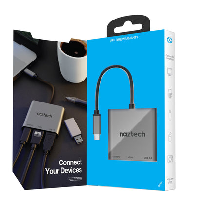 Sky Iapetus Naztech Portable MaxDrive 3100W USB-C hub with multiple ports for mobile and laptop connectivity.