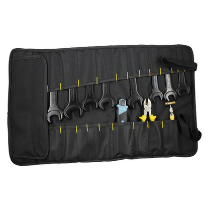Maroon Asteria portable multifunctional reel type hardware tool bag, tote style with multiple compartments for tools and accessories