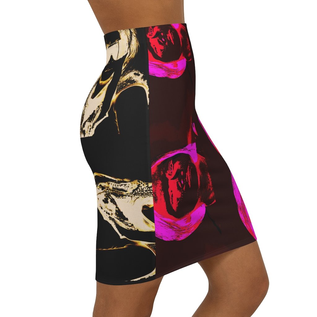 Erin Theia Art Grapha Bodycon Skirt from FIREBODY® in accessories, featuring a sleek, fitted design with bold artistic details.