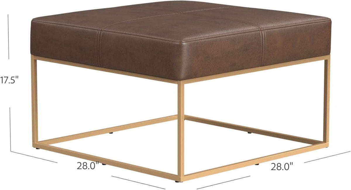 Decorative Large Golden Metal Ottoman Includes Base