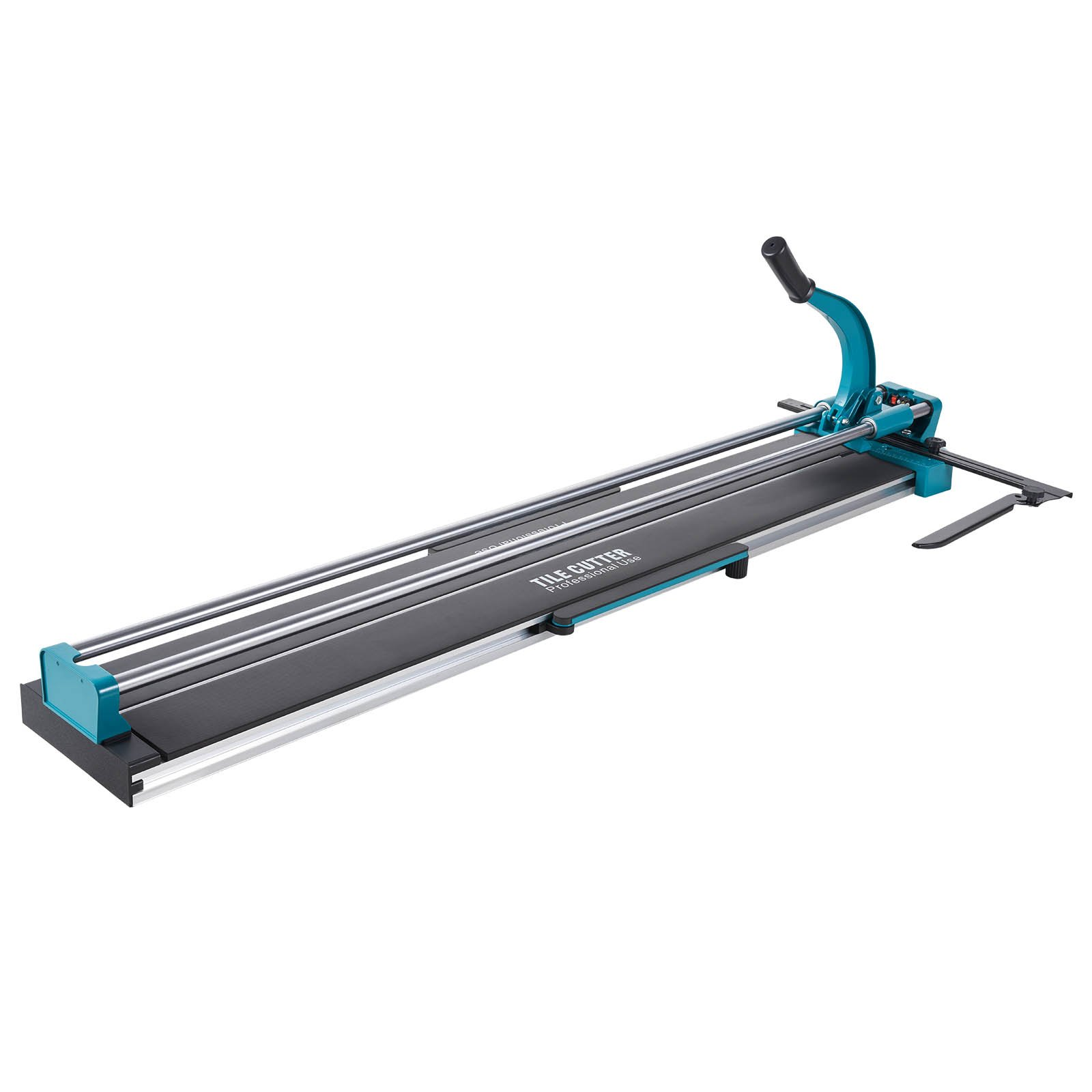 Start2Finish VEVOR manual tile cutter with 48-inch blade, laser guide, and sturdy metal construction for ceramic tile cutting.