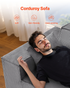 Gray VEVOR loveseat sofa with soft cushions, pocket springs, and modern design, ideal for living room, bedroom, or office.