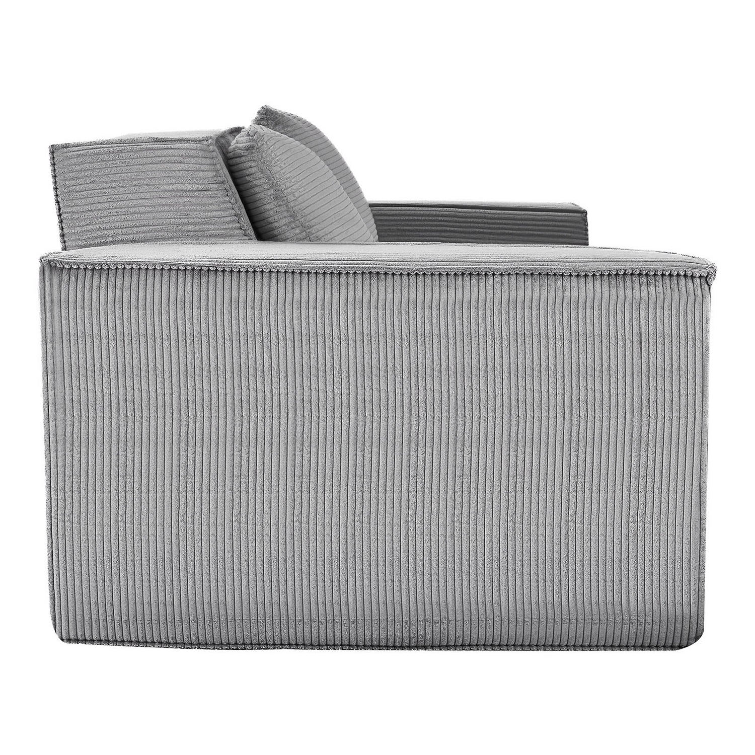 Gray VEVOR loveseat sofa with soft cushions, pocket springs, and modern corduroy fabric, perfect for living room, bedroom, or office.