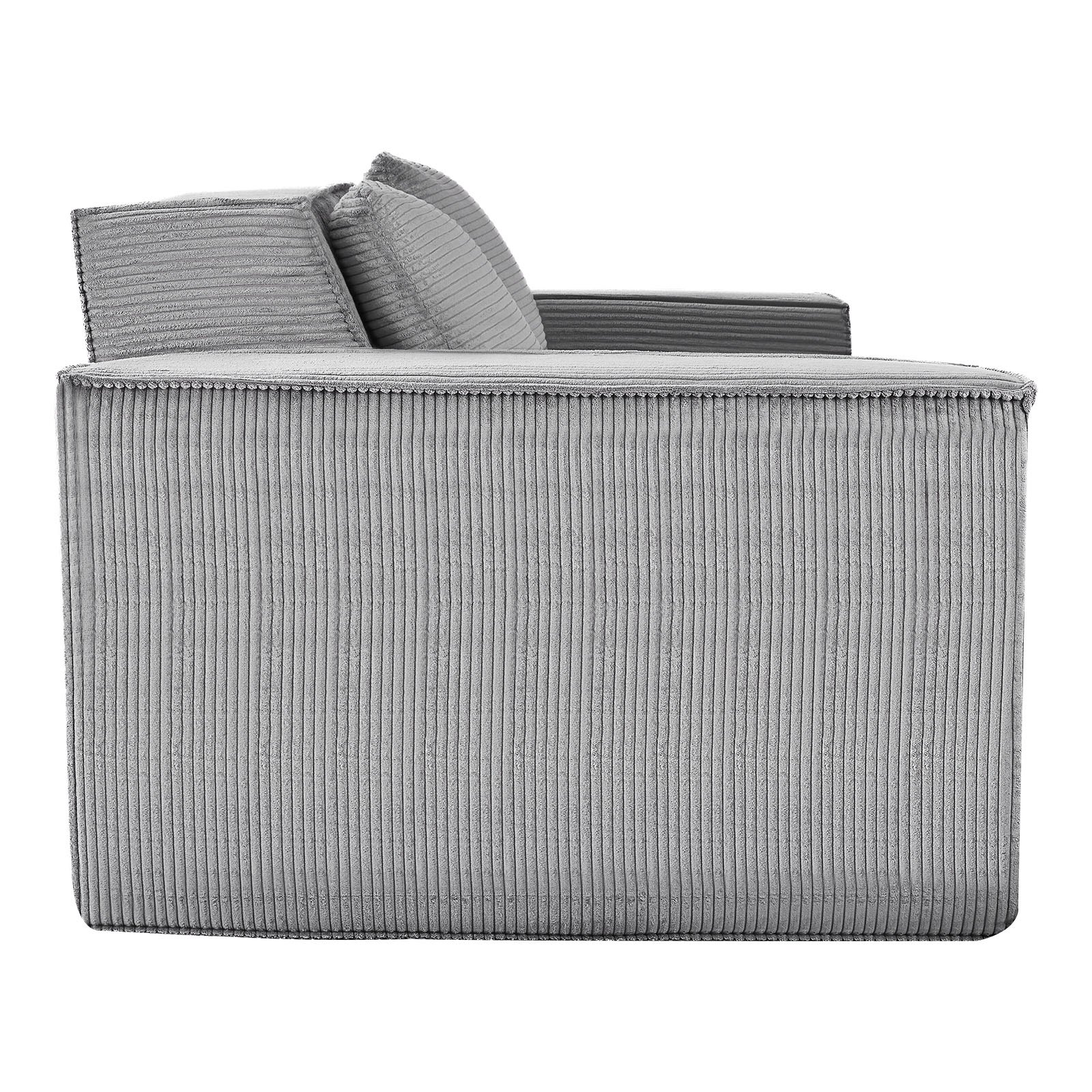 Gray VEVOR loveseat sofa with soft cushions, pocket springs, and modern corduroy fabric, perfect for living room, bedroom, or office.