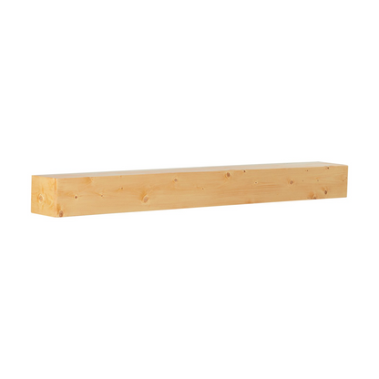 Rustic natural wood fireplace mantel by Start2Finish, 60-inch wall-mounted farmhouse shelf with handcrafted design and 50 lbs capacity.