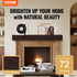 Rustic brown VEVOR fireplace mantel, 72-inch wall-mounted farmhouse shelf with natural wood finish and handcrafted design for home decor.