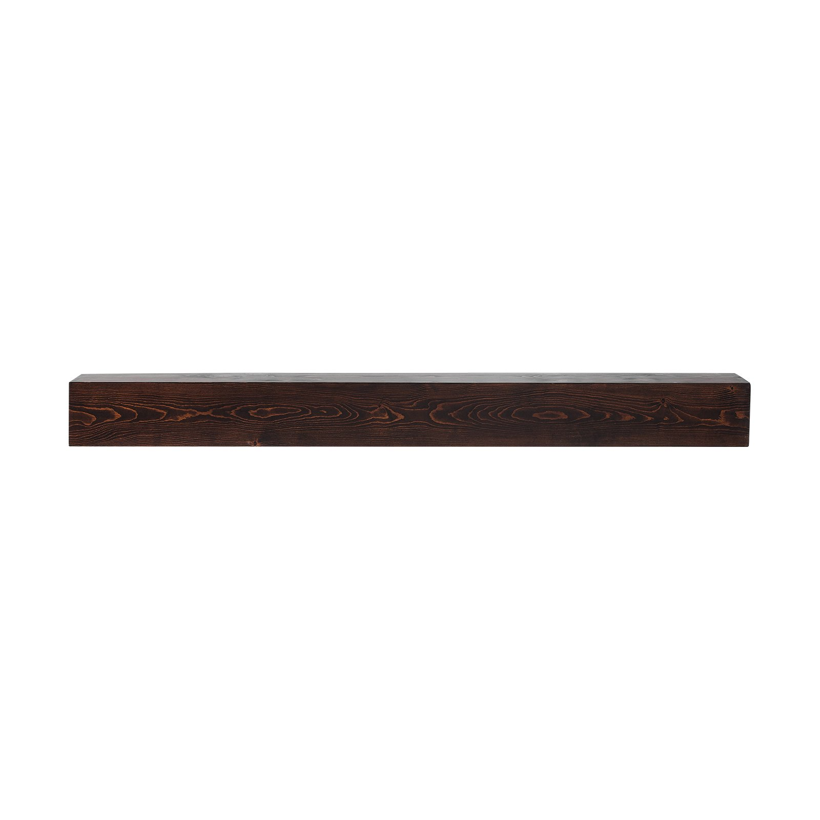 Rustic brown VEVOR fireplace mantel, 72-inch wall-mounted farmhouse shelf with natural wood finish and handcrafted design.