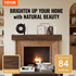 Natural wood fireplace mantel from Start2Finish, 84-inch wall-mounted farmhouse shelf with handcrafted design and 50 lbs weight capacity.