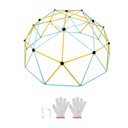 Start2Finish 12FT VEVOR climbing dome jungle gym for kids, outdoor backyard play equipment with climbing grips and sturdy support.