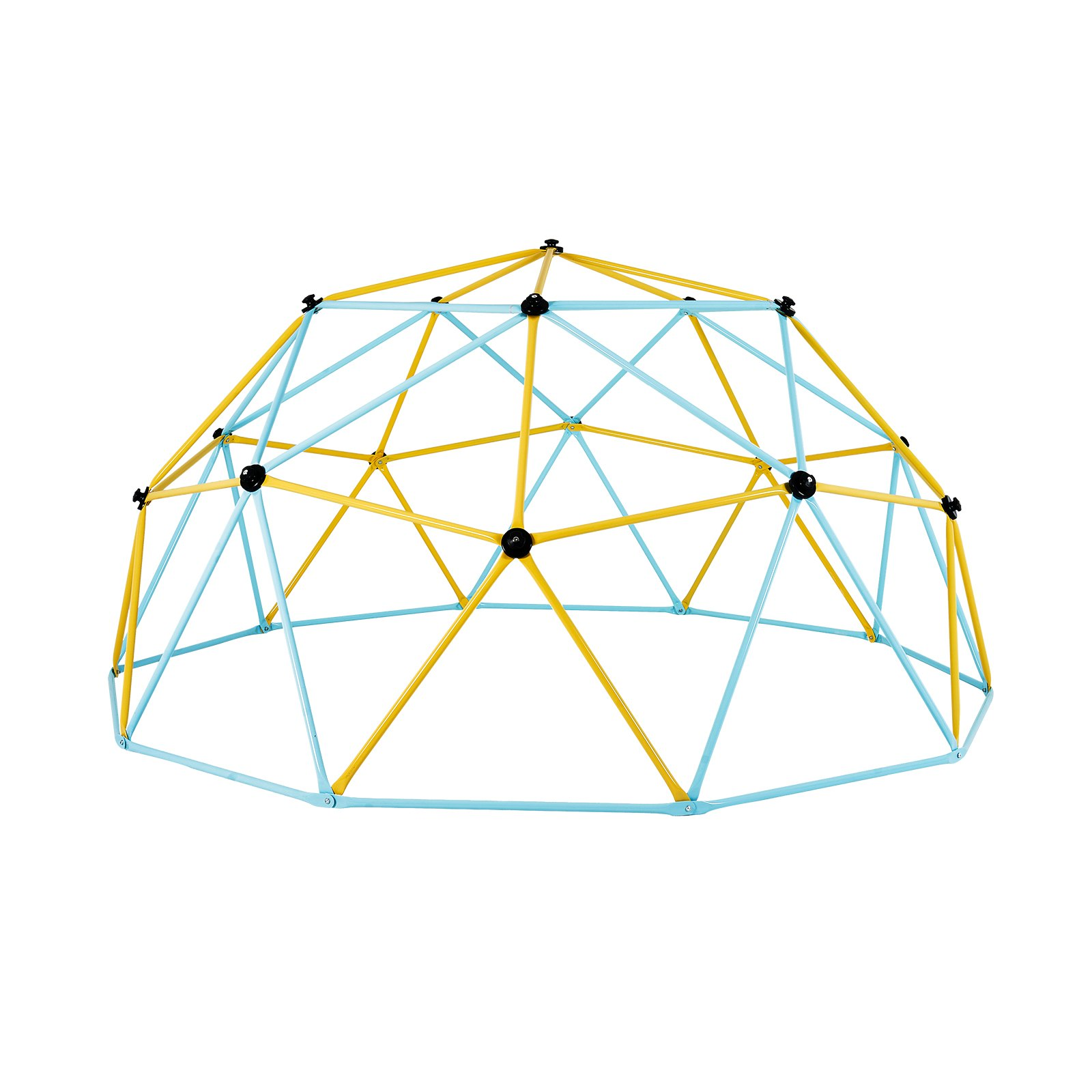 Start2Finish VEVOR 12FT outdoor climbing dome for kids, geometric jungle gym with climbing grips, supports 750 lbs, easy to assemble.