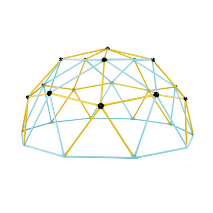Start2Finish VEVOR 12FT outdoor climbing dome for kids, geometric jungle gym with climbing grips, supports 750 lbs, easy to assemble.