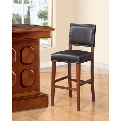 Black Brook Bar Stool by Start2Finish with a sleek, modern design and metal legs, ideal for home or commercial bar areas.