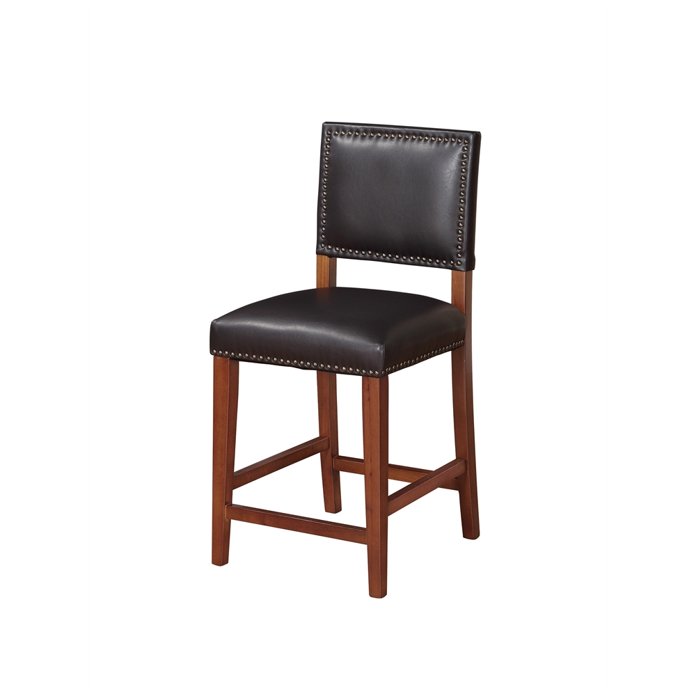 Start2Finish Brook black counter stool showing a modern design with a cushioned seat and sturdy metal legs.