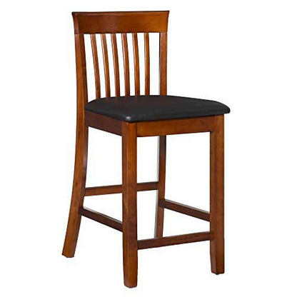 Start2Finish Triena 24-inch craftsman counter stool with wooden seat and sturdy metal legs, ideal for kitchen or bar seating.