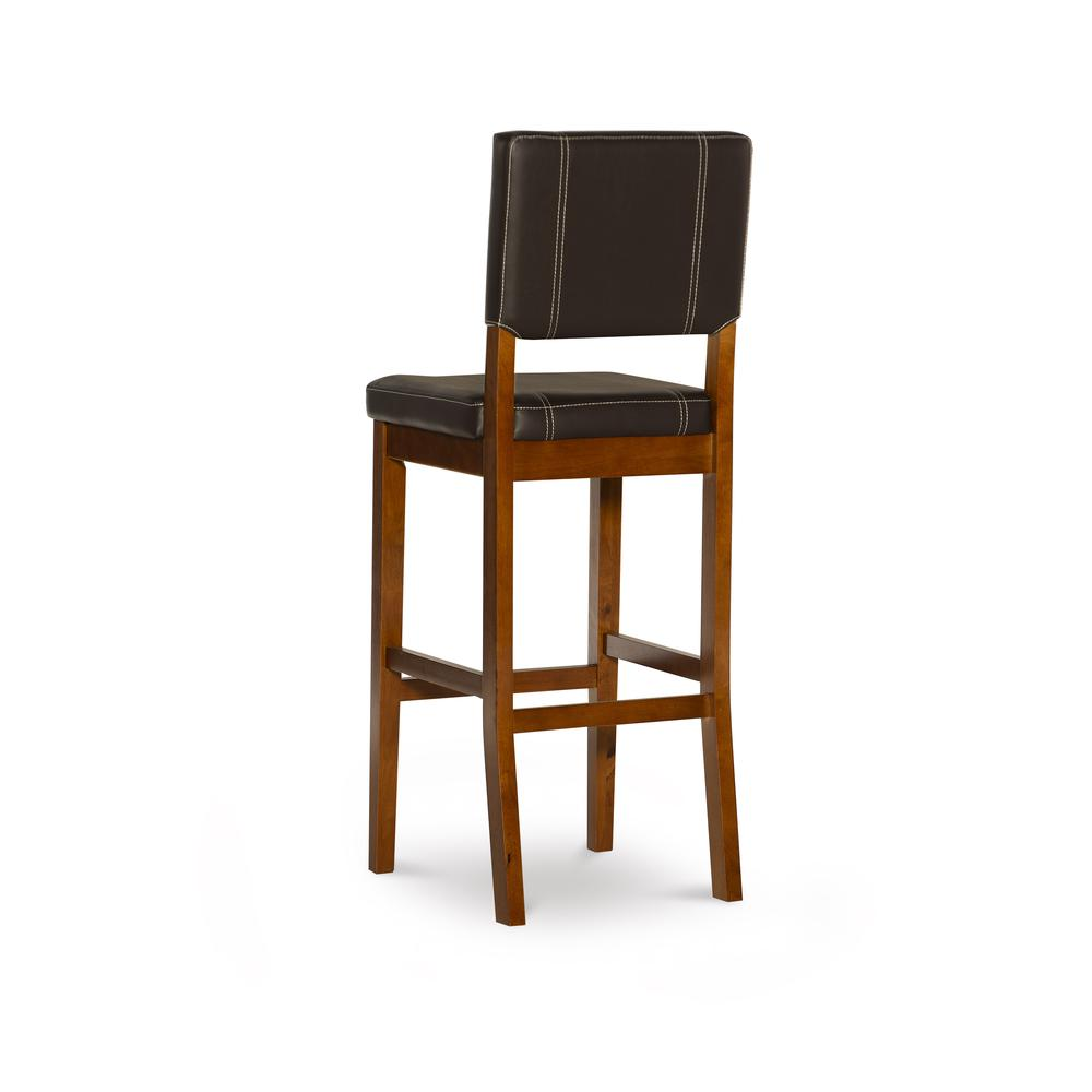 Milano Bar Stool Brown by Start2Finish, modern furniture with a cushioned seat and sleek wooden legs, ideal for home bars or kitchens.