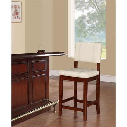 Start2Finish Milano counter stool in cream with wooden legs, featuring a cushioned seat and modern design for kitchen or bar area.