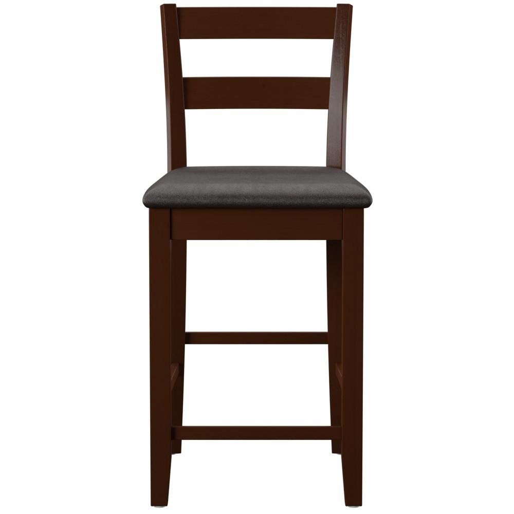 Start2Finish Triena 24-inch Soho counter stool with a modern design, featuring a sleek wooden seat and metal legs.