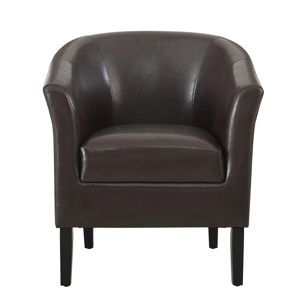 Start2Finish Simon Brown club chair in beige fabric, with plush cushioning and wooden legs, showcasing stylish furniture design.