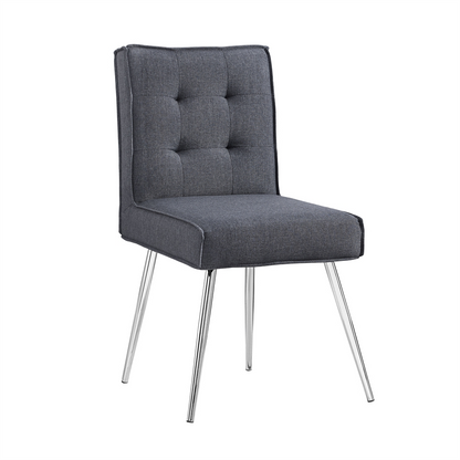 Start2Finish Astra dark gray chair with upholstered seat and backrest, modern furniture piece on a neutral background.