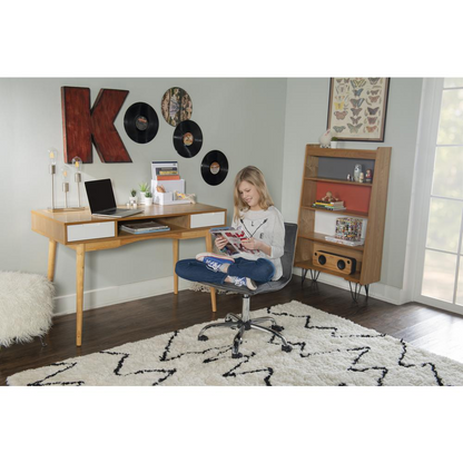 Start2Finish Perry desk with wooden surface, metal legs, and modern design for home or office workspace.