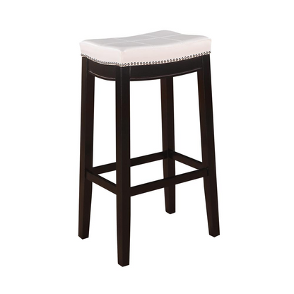 Claridge white PU barstool by Start2Finish featuring a modern design with a padded seat and sturdy metal legs.