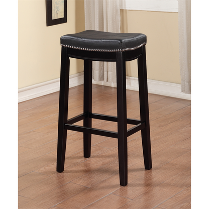 Start2Finish Claridge Black Barstool with a sleek modern design, featuring a cushioned seat and sturdy metal frame