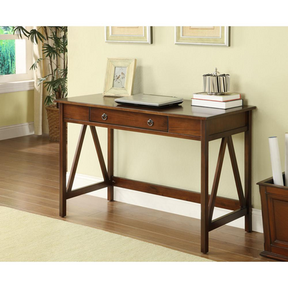 Start2Finish Titian Desk, modern furniture with a sleek wooden surface and sturdy metal legs, ideal for home or office workspace