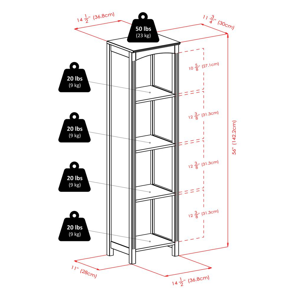 Start2Finish 5-tier terrace storage shelf in espresso finish, featuring a sturdy design with multiple open shelves for organized storage.
