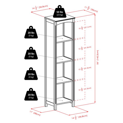Start2Finish 5-tier terrace storage shelf in espresso finish, featuring a sturdy design with multiple open shelves for organized storage.