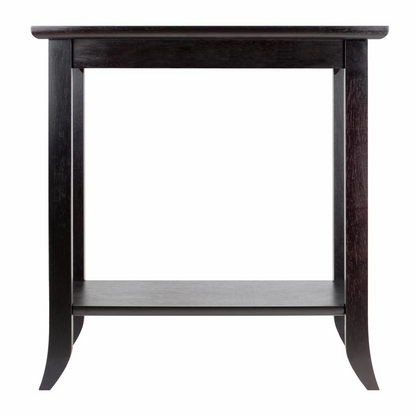 Start2Finish Genoa rectangular end table with glass top and shelf, featuring a sleek modern furniture design.