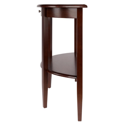 Start2Finish Concord Hall console table with half-moon shape, drawer, and shelf for stylish storage and display.