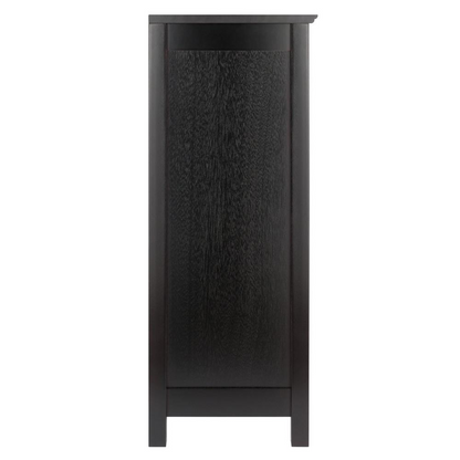 Start2Finish 3-tier Espresso terrace storage shelf with 26-inch wide metal frame and wooden shelves, ideal for organizing outdoor spaces.