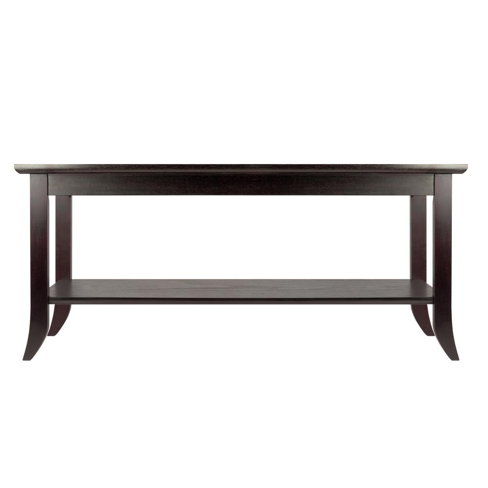 Start2Finish Genoa rectangular coffee table with glass top and shelf, showcasing modern design and sturdy construction.