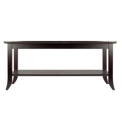 Start2Finish Genoa rectangular coffee table with glass top and shelf, showcasing modern design and sturdy construction.