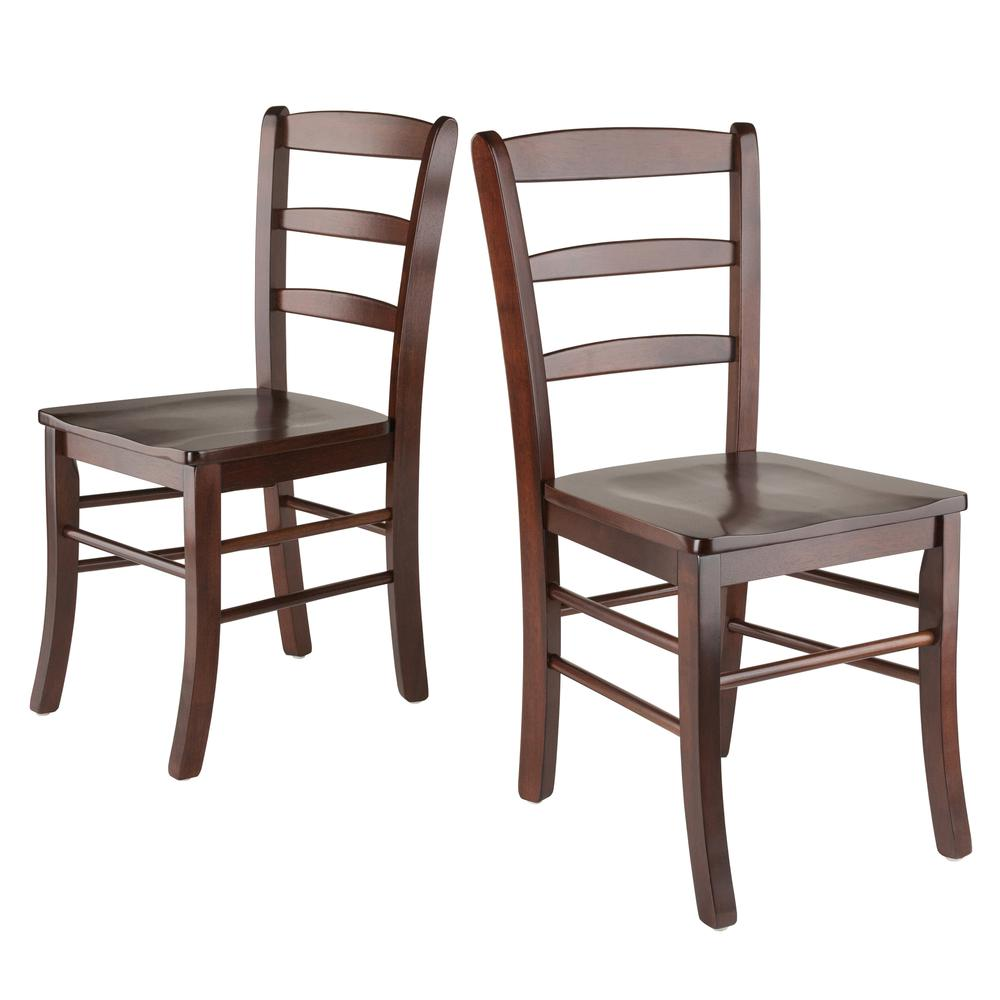 Benjamin 2-piece ladder back chair set by Start2Finish featuring walnut finish and classic ladder back design.
