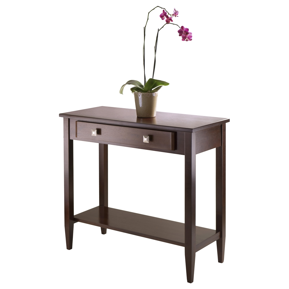 Richmond Console Hall Table by Start2Finish with tapered legs, showcasing a sleek wooden surface and modern design for entryways.