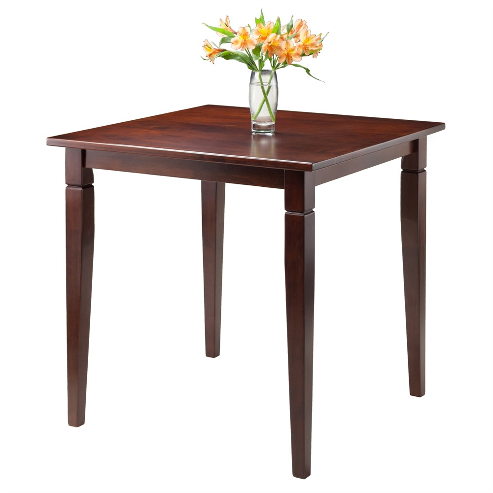 Start2Finish Kingsgate dining table with routed tabletop and tapered wooden legs, showcasing a modern furniture design.