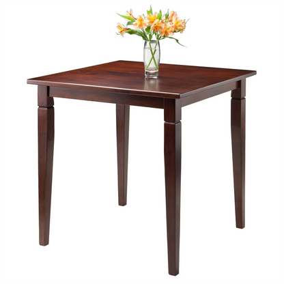Start2Finish Kingsgate dining table with routed tabletop and tapered wooden legs, showcasing a modern furniture design.