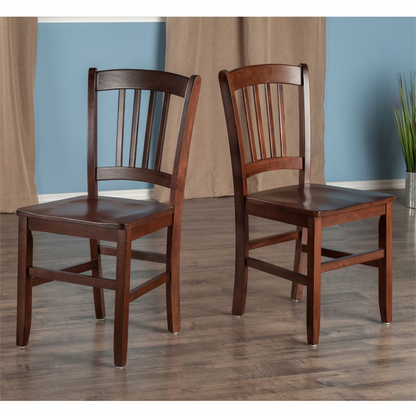 Start2Finish Madison 2-Pc Set Slat Back Chairs with wooden frames and slatted backs, suited for dining or casual seating.